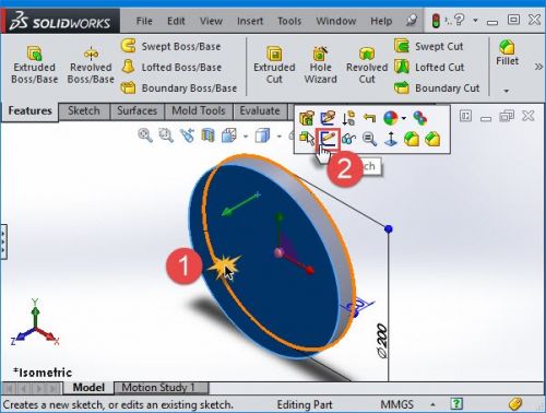آموزش ایجاد Circular Pattern در سالیدورک